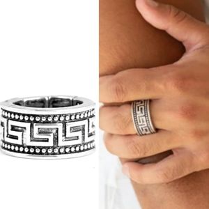 Mens silver tribal ring